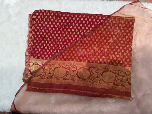 Matériau du chemisier Rajkumari marron Banarasi