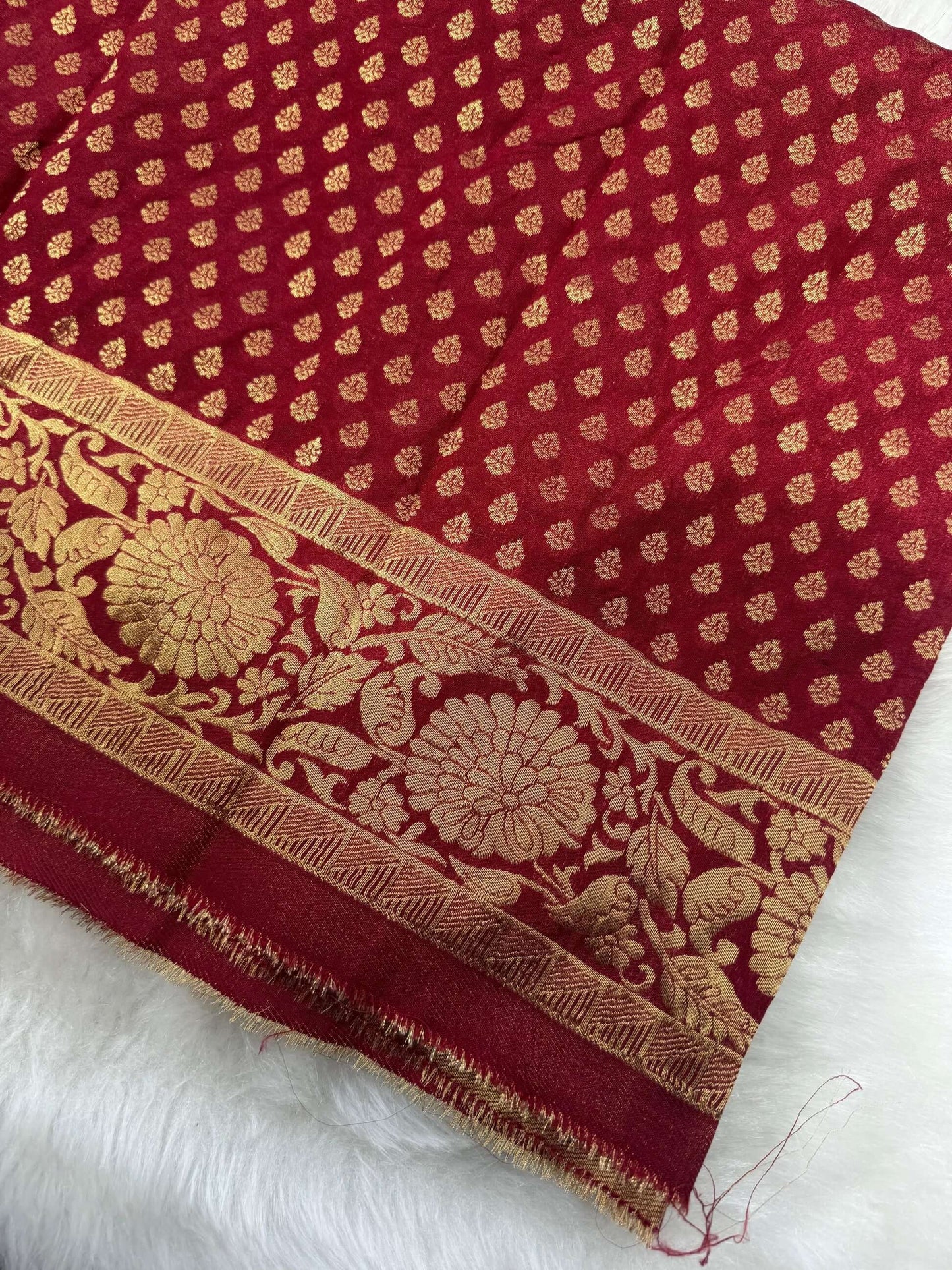 Rajkumari Maroon Banarasi Blouse Material