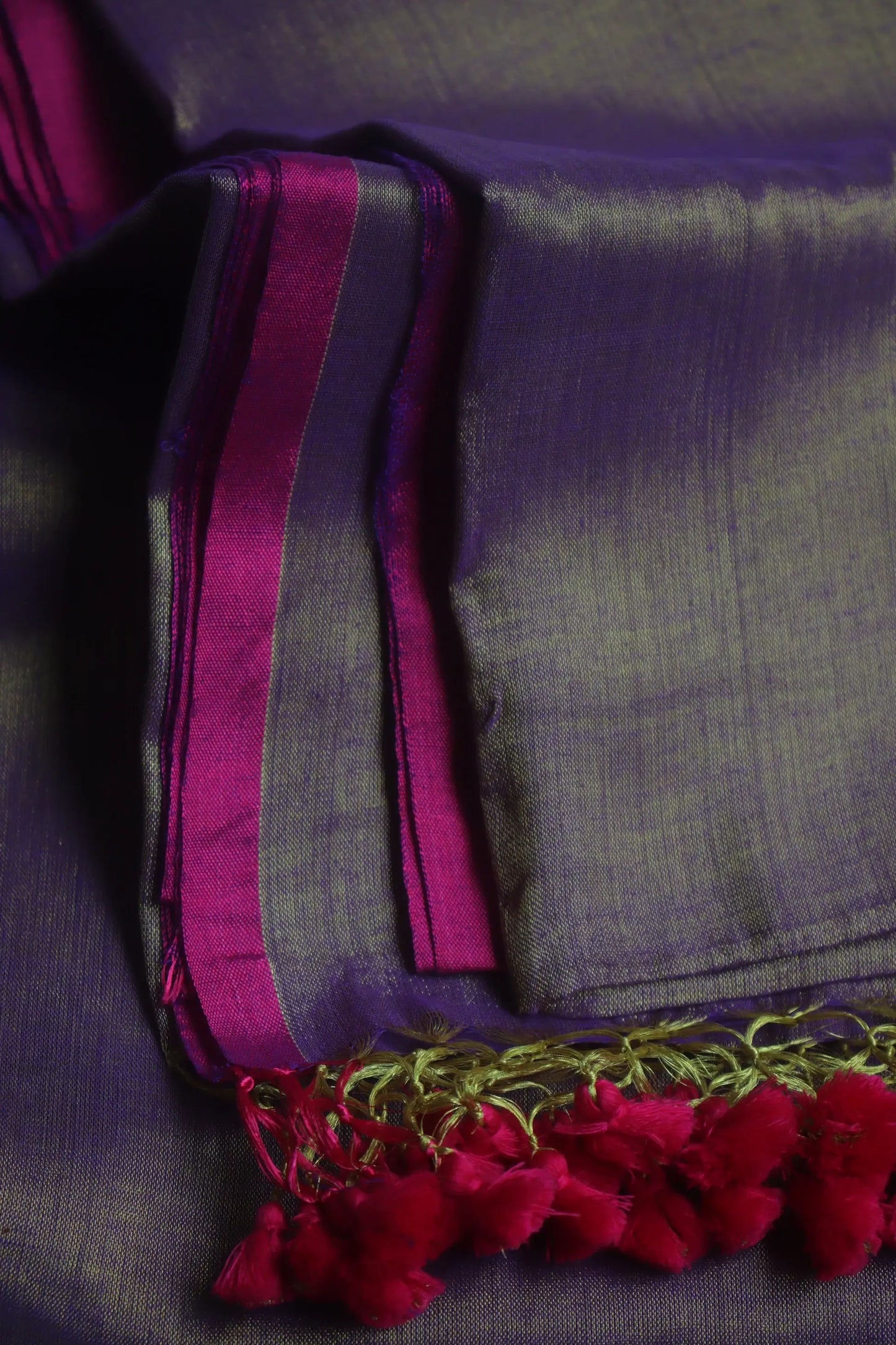 Unique Shade of Purple - Linen Tissue Saree