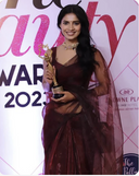 Ayra Krishna in Anaira | Blood Red Organza Saree at She Bazaar Awards 2023