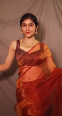 Sanjana Sarathy in Label Anaira – Honey Queen Bee Organza Saree