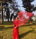 Modern way of wearing Organza saree pink organza beautiful shine 