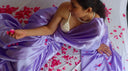Satin saree for farewell - Label Anaira
