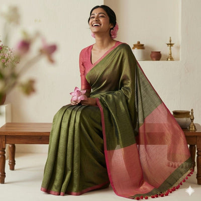 Linen Tissue Sarees