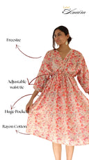 Free Size Dress with Pockets : Peach Grove