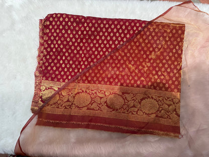 Rajkumari Maroon Banarasi Blouse Material