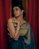 Dark Blue Organza Saree : LIMITED EDITION - Label Anaira