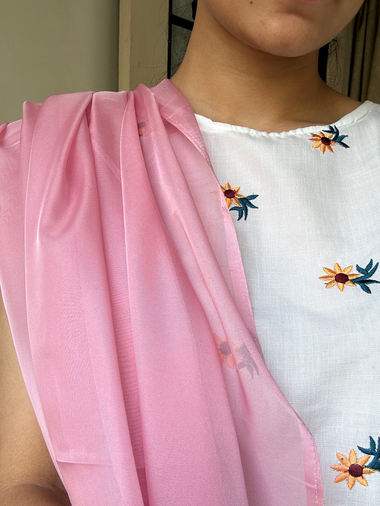 Blushy Blush -  Light Pink Organza Saree