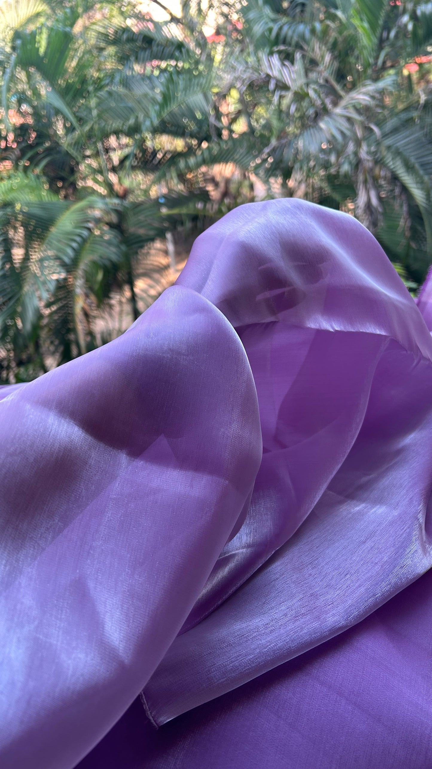 Lavender Silver -  Organza Saree