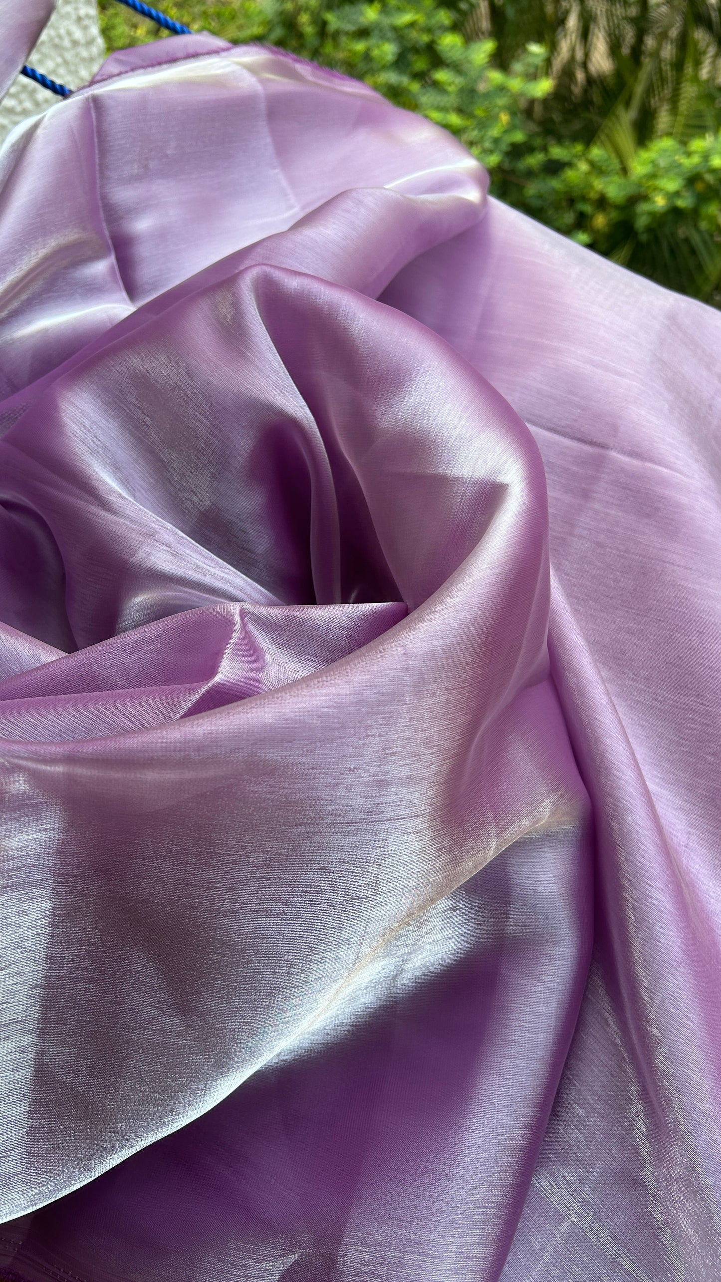 Lavender Silver -  Organza Saree