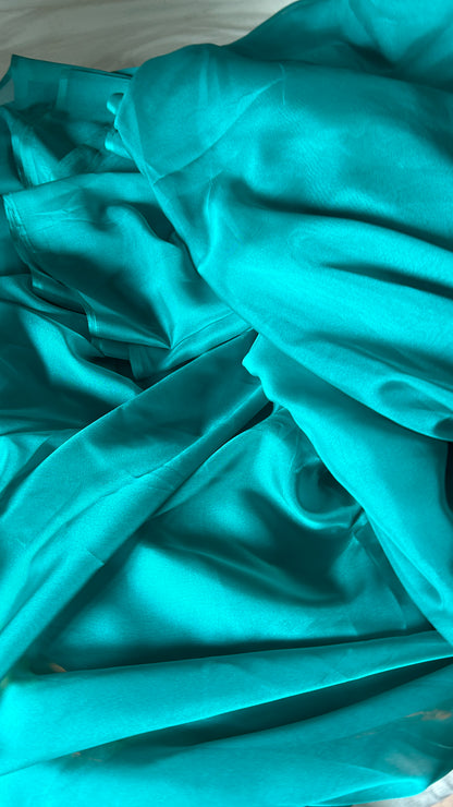 A bright Sky (Blue)- Organza Saree - Label Anaira