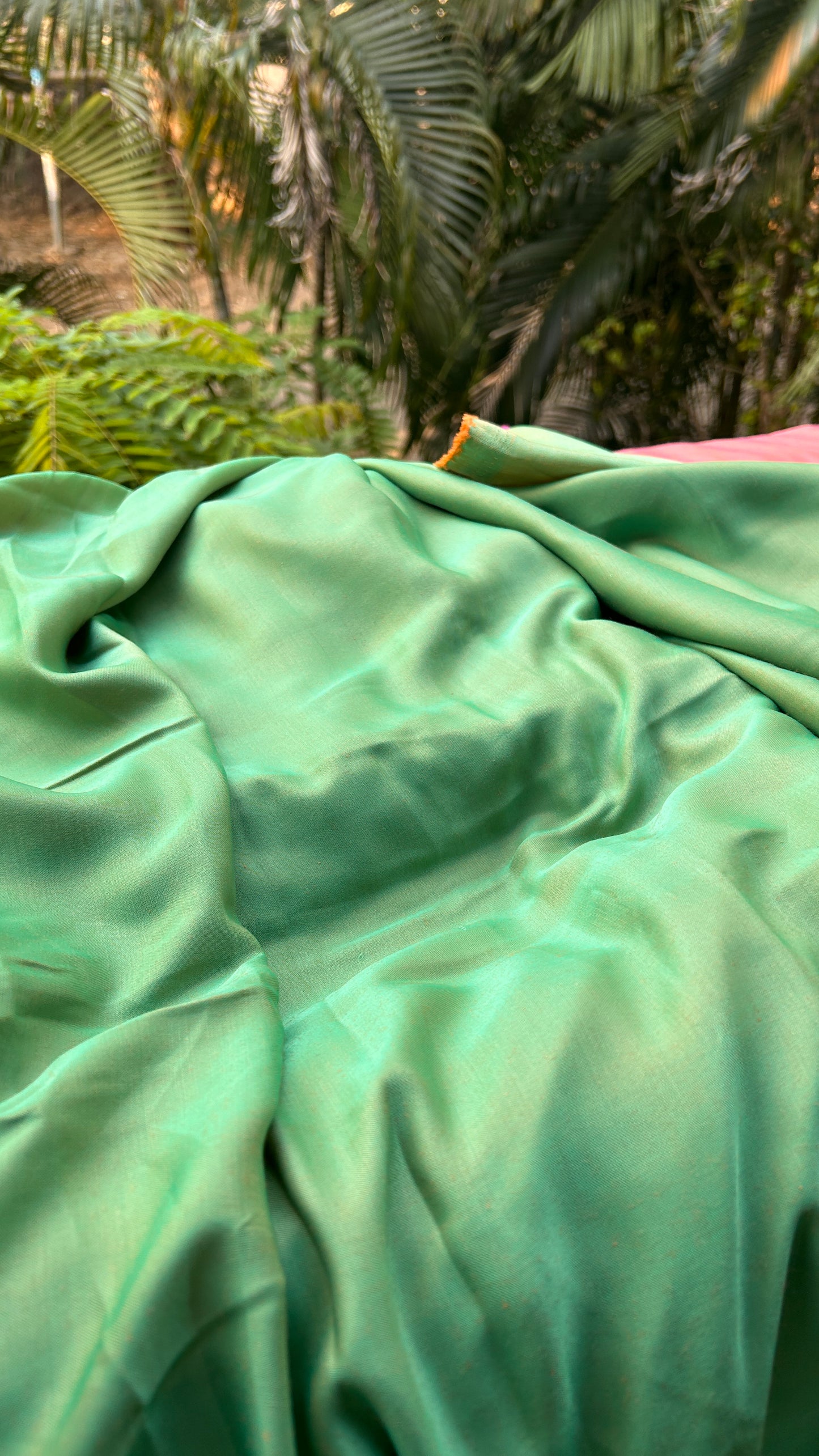 Reversible Saree - Teal Green & Mango Yellow