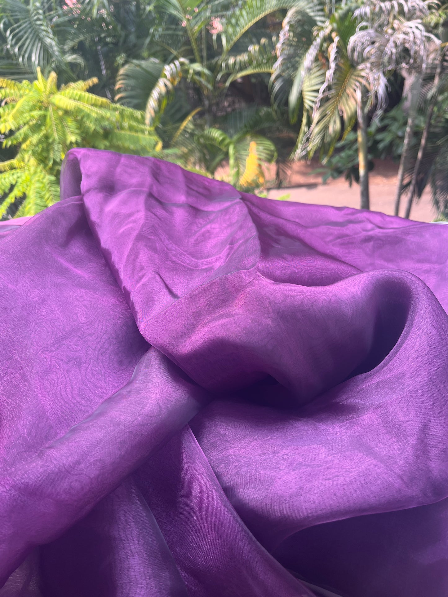 Luscious Dark Purple -  Organza Saree