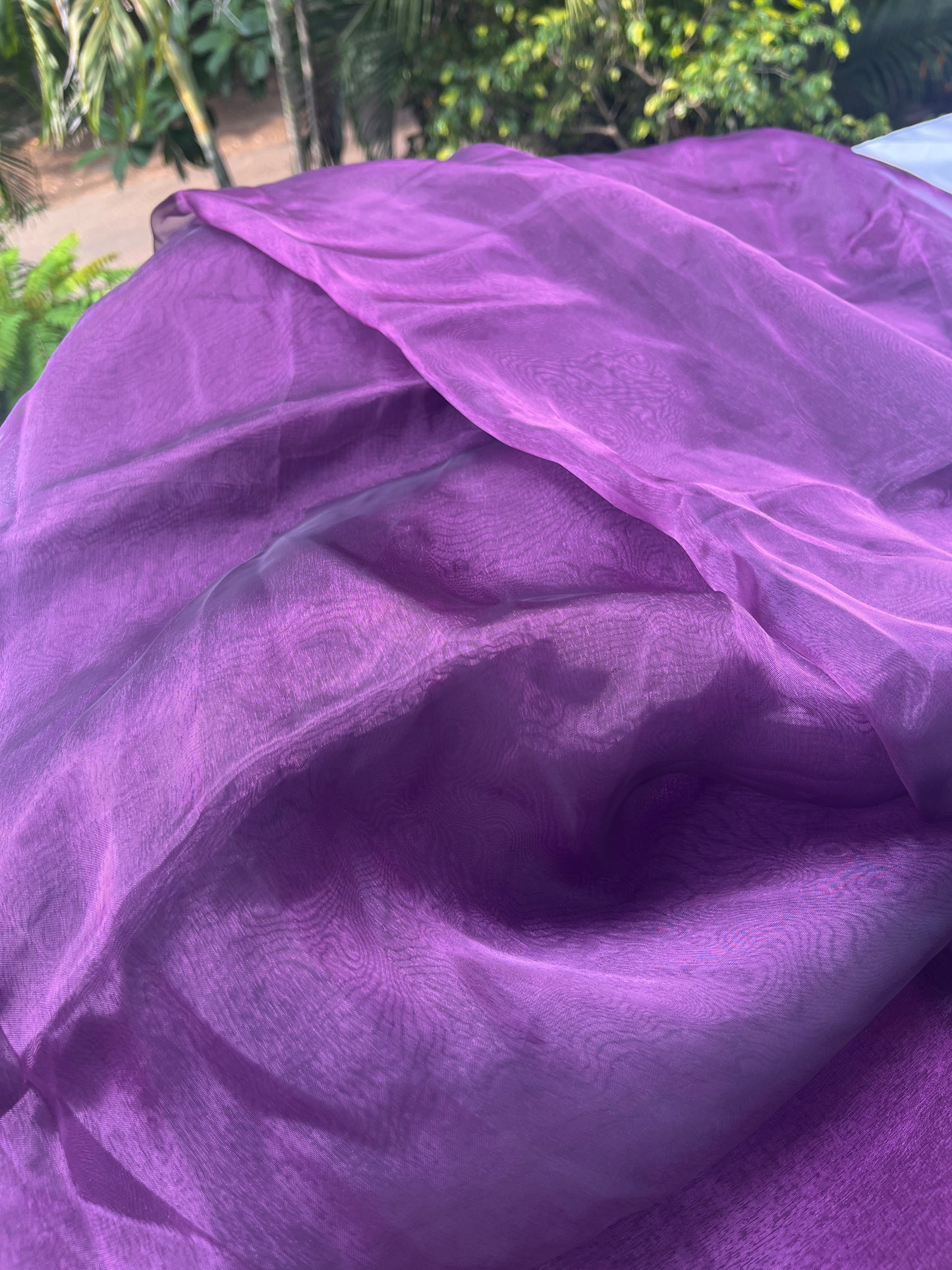 Luscious Dark Purple -  Organza Saree