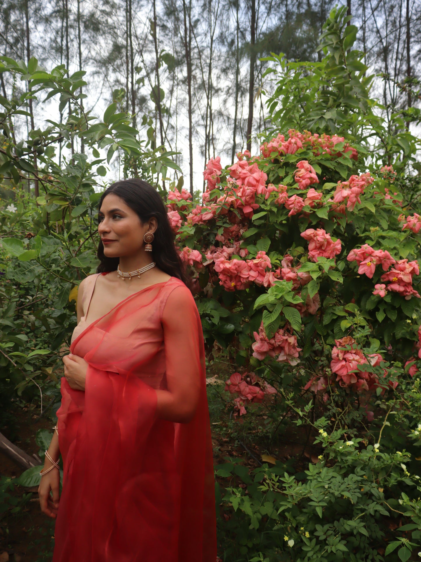 Fairy Pink Organza Saree