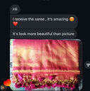 Screenshot of customer DM conversation of red saree