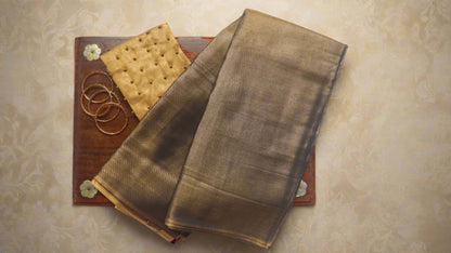 Black Gold Tissue Saree - Label Anaira