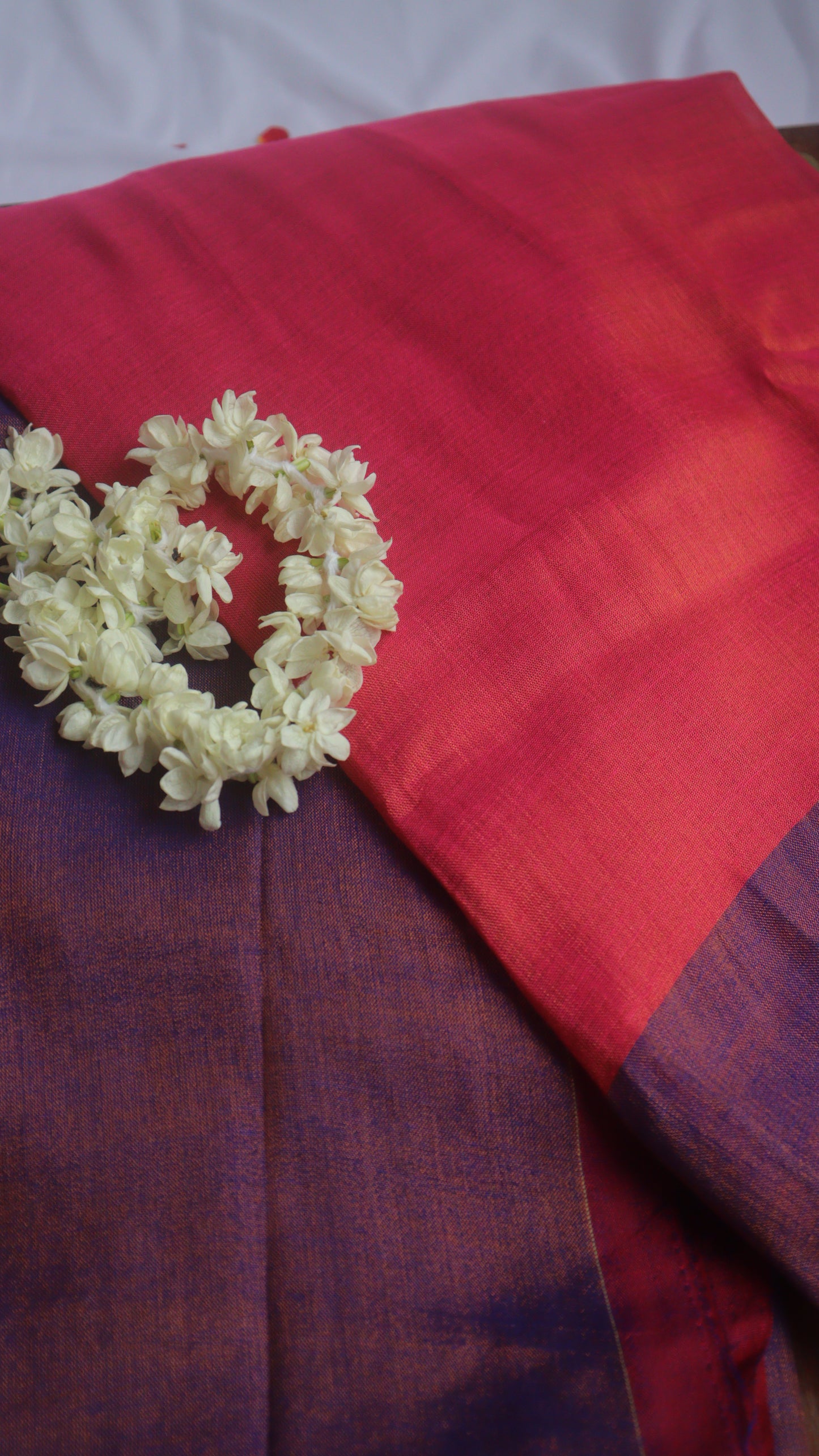 Purple - Pink Cotton Tissue Saree