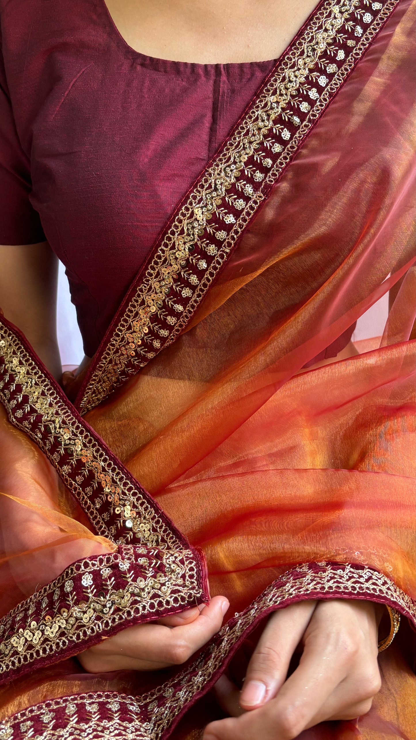 Crimson Gold Delight Saree