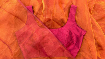 Detailed close-up of Label Anaira’s Maroon Grace Blouse fabric showing the rich maroon silk blend texture with subtle shine. The material is comfortable, breathable, and perfect for pairing with organza, silk, or cotton sarees.