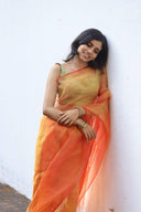 Beautiful orange organza with gold shine, shining so stunningly 