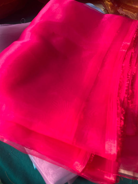 Hot Pink -  Organza Saree : EXCLUSIVE LIMITED EDITION