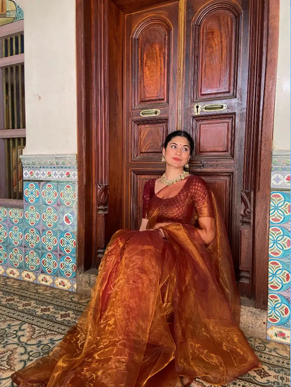 Bienenkönigin: Honig-Organza-Sari