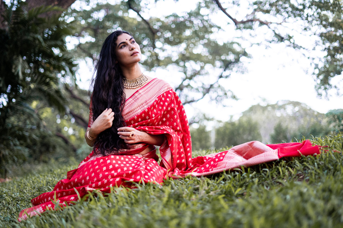 Classic Red Banarasi Saree