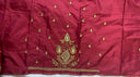 Ruby Radiance Aari Elegance Blouse with gold embroidery single sleeve