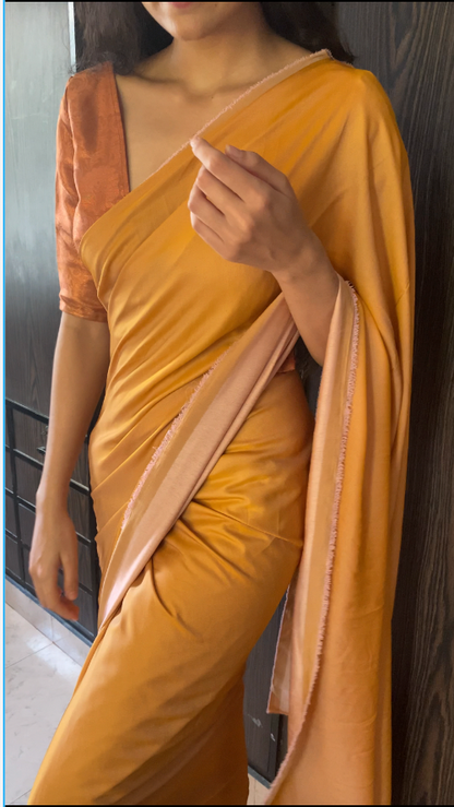 Golden + Cream : Reversible Saree - Label Anaira