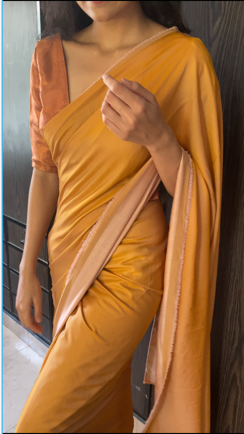 Golden + Cream : Reversible Saree