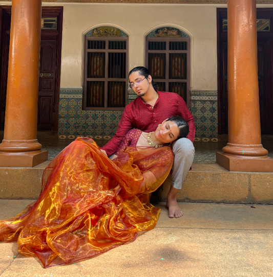 Quality Reject - Queen Bee : Honey Organza Saree