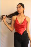 Reversible Satin Silk Cowl Neck - Label Anaira