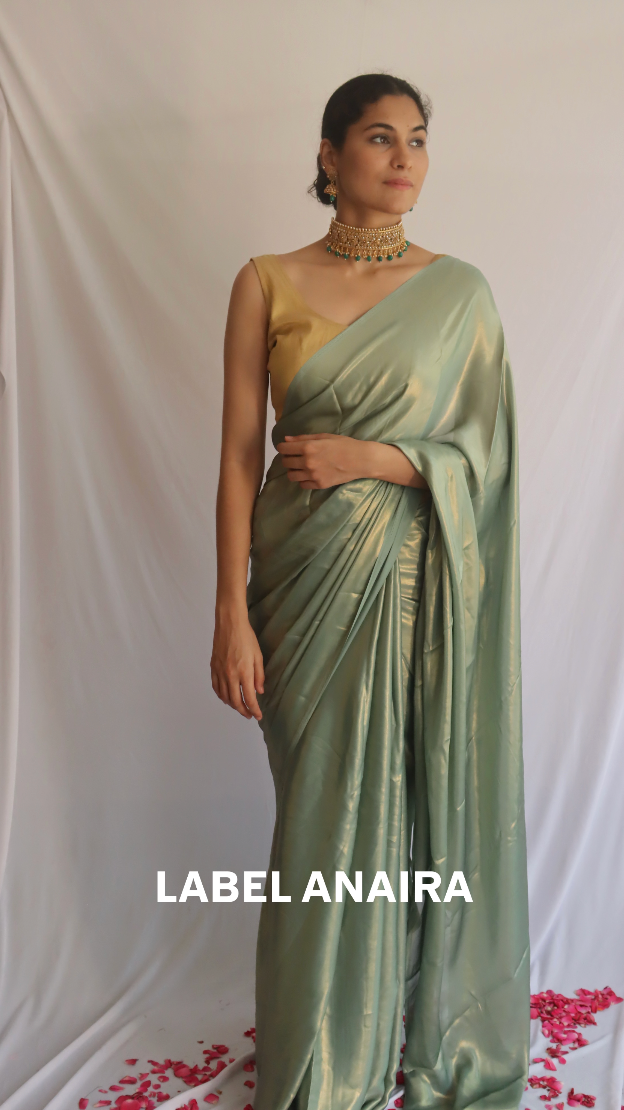 Teal Shimmer Saree