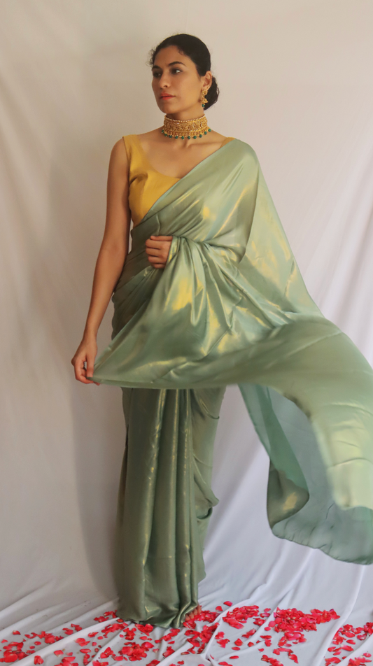 Teal Shimmer Saree