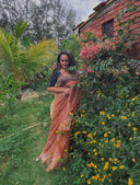 Sari semi-organza crème