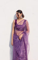 Lavender Organza Saree : Silver Surfer