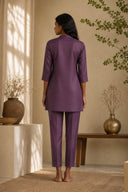 Purple shimmer set back