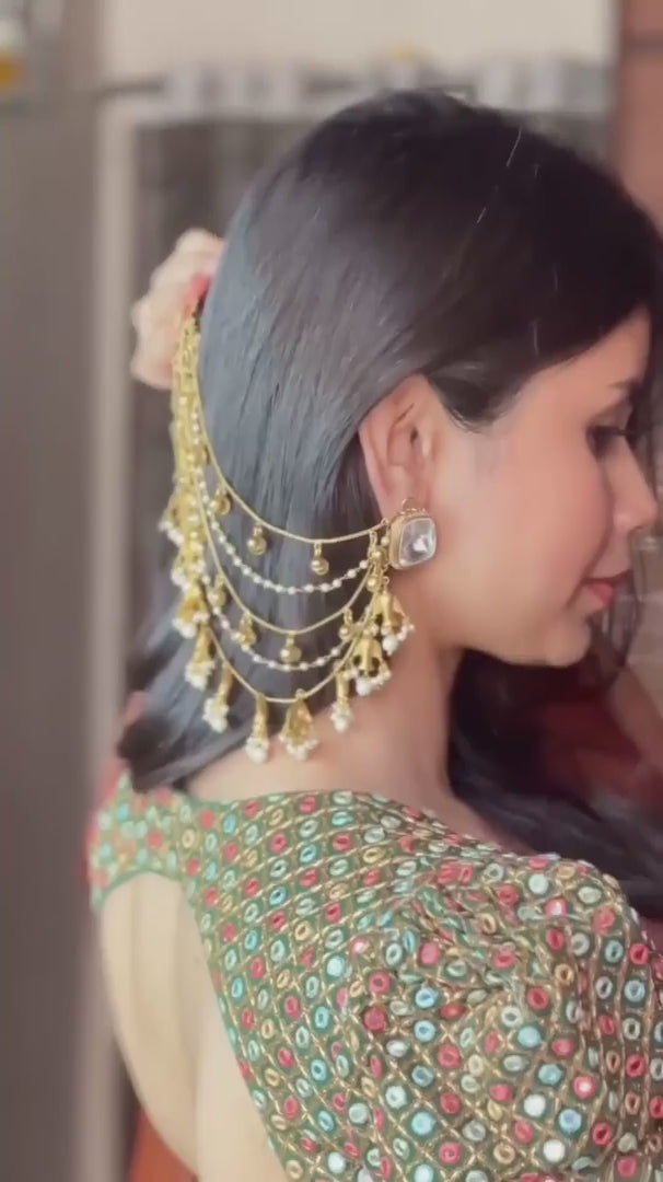 woman wearing beautiful organza saree form label anaira